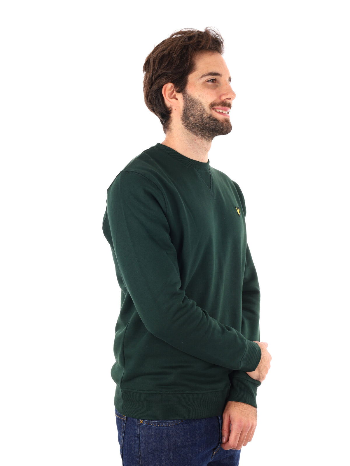 Lyle&scott felpa gir da uomo verde scuro