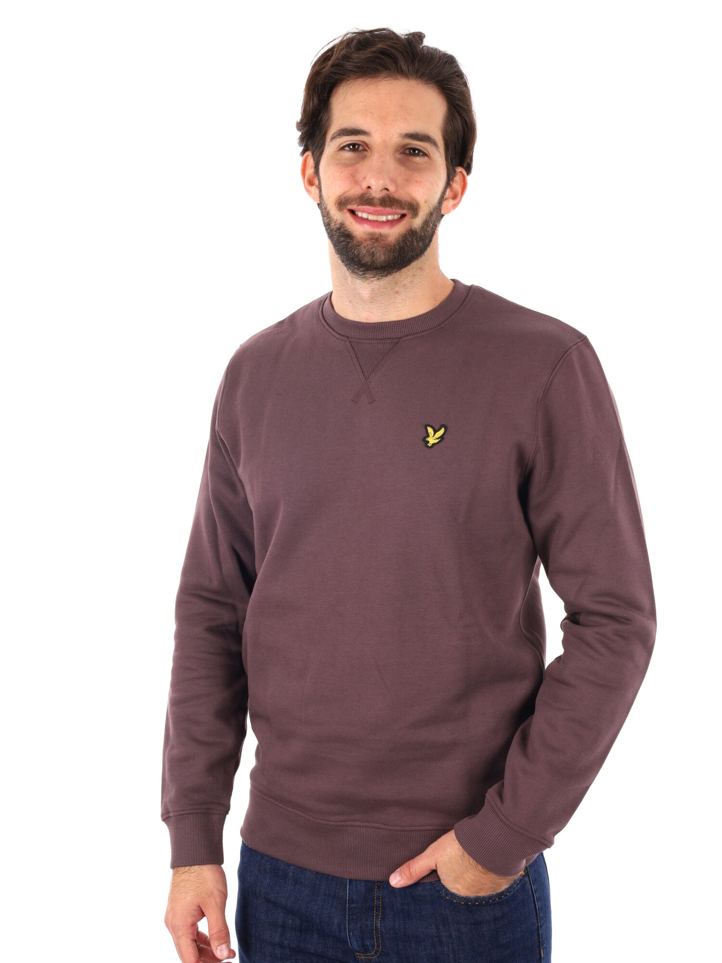 FELPA GIROCOLLO LYLE&SCOTT DA UOMO MARRONE