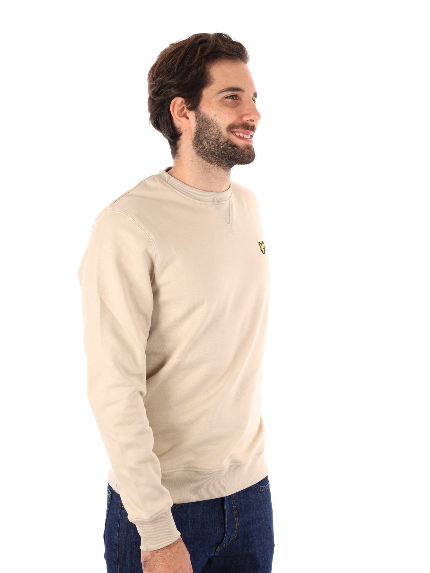 FELPA GIROCOLLO LYLE&SCOTT DA UOMO PANNA