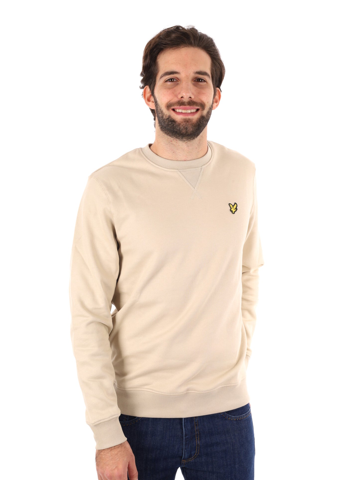 FELPA GIROCOLLO LYLE&SCOTT DA UOMO PANNA