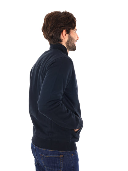 Lyle&scott felpa zip da uomo blu