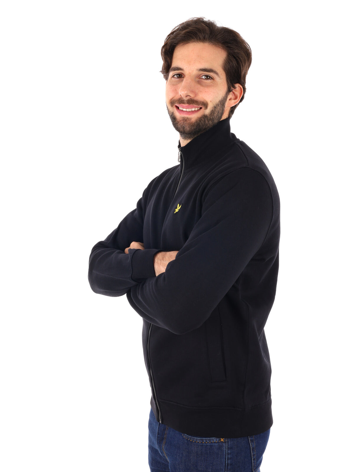 Lyle&scott felpa zip da uomo nero