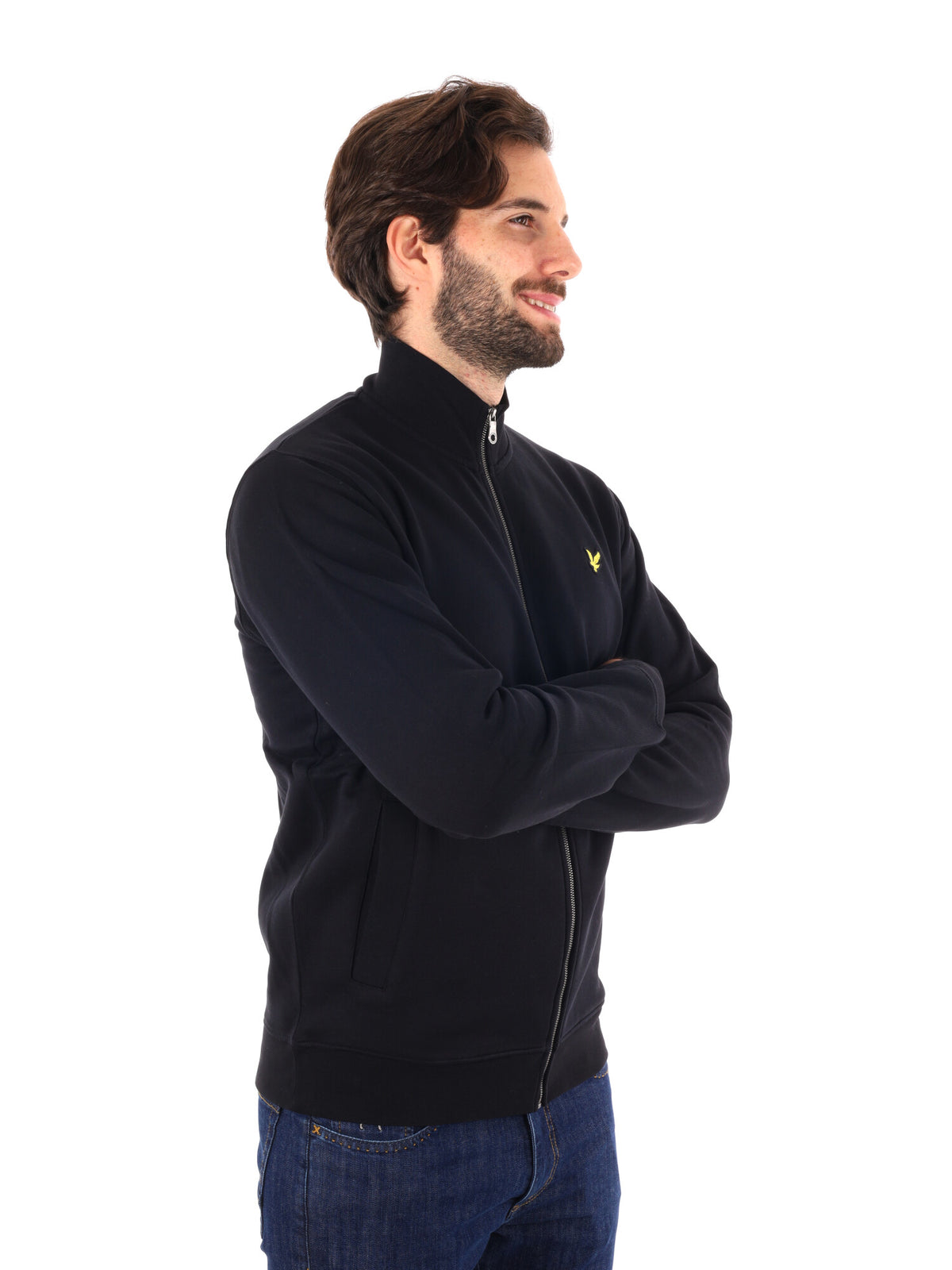 Lyle&scott felpa zip da uomo nero