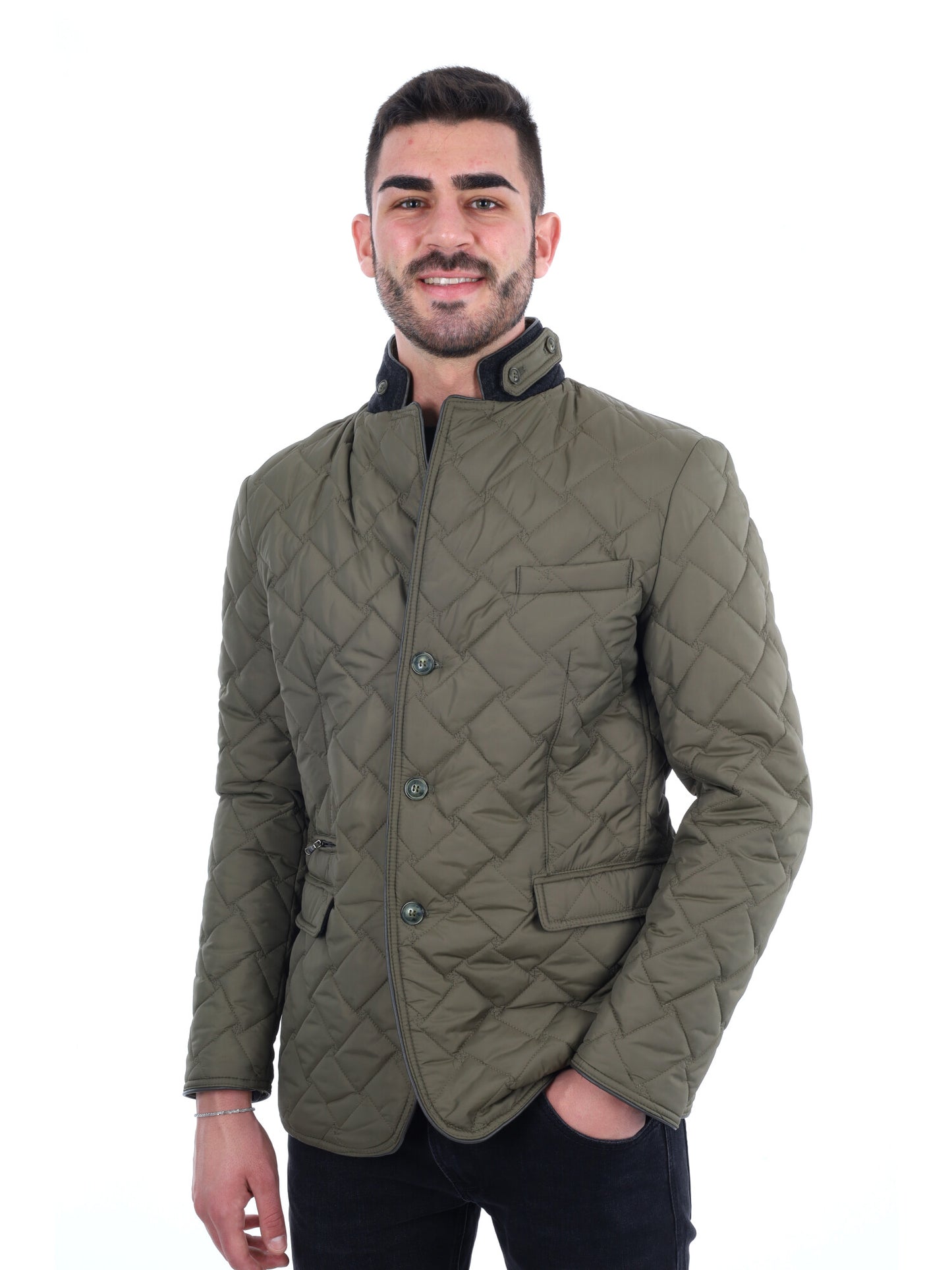 GIUBBINO TRAPUNTATO FB DA UOMO VERDE MILITARE