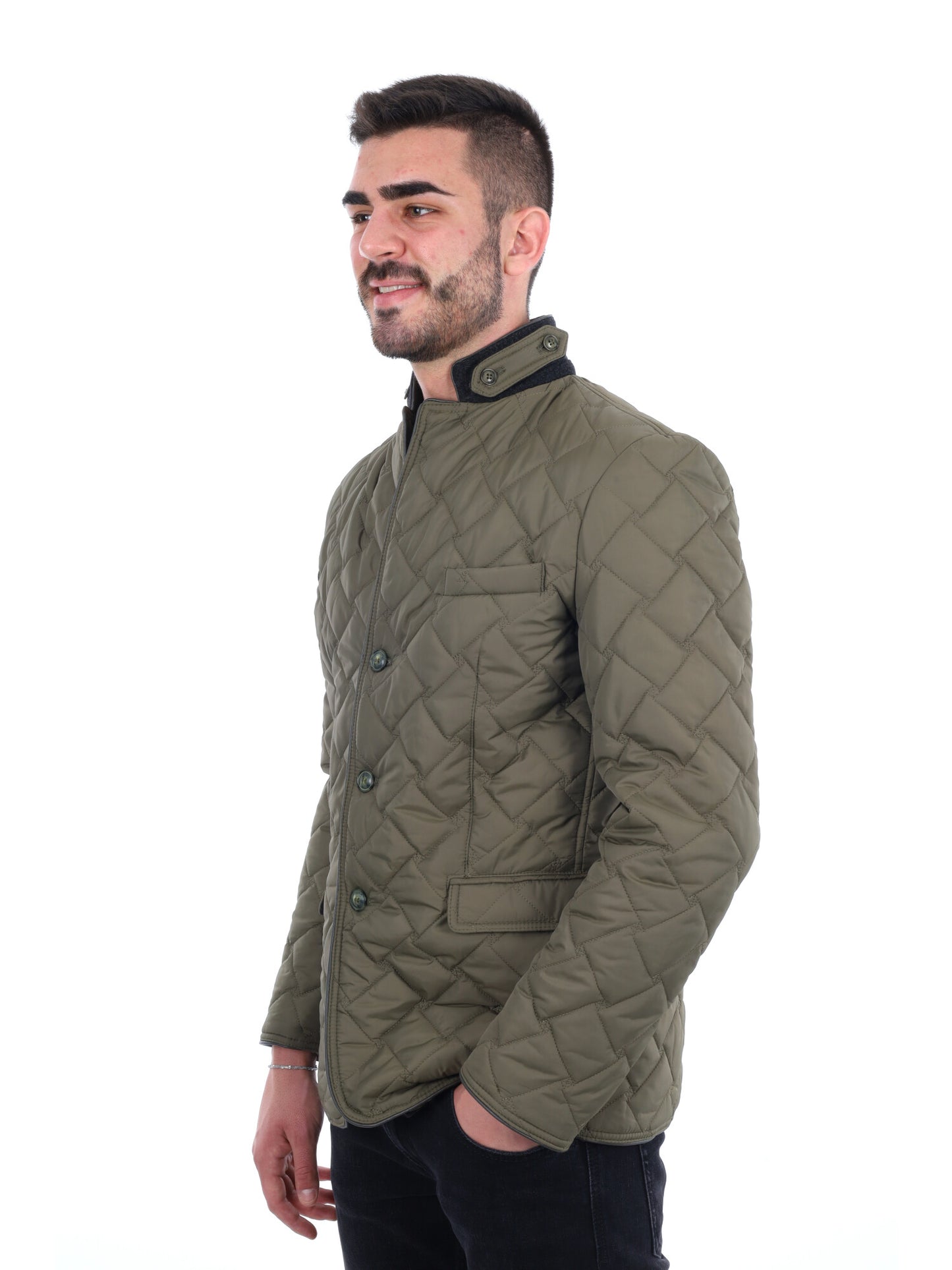 GIUBBINO TRAPUNTATO FB DA UOMO VERDE MILITARE