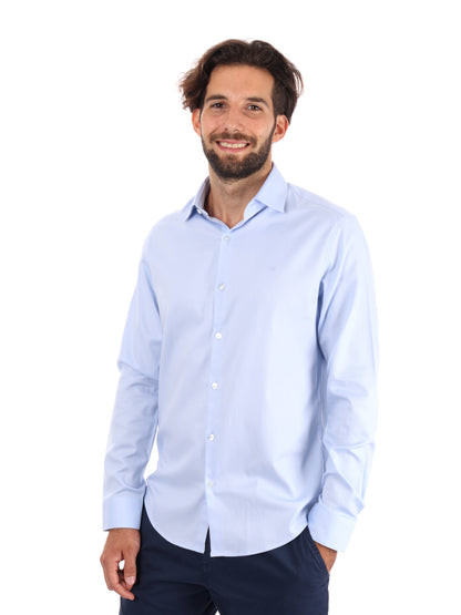 CAMICIA SLIM CALVIN KLEIN DA UOMO CELESTE