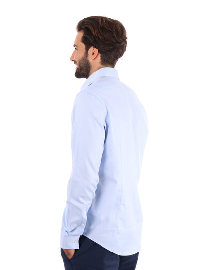 CAMICIA SLIM CALVIN KLEIN DA UOMO CELESTE