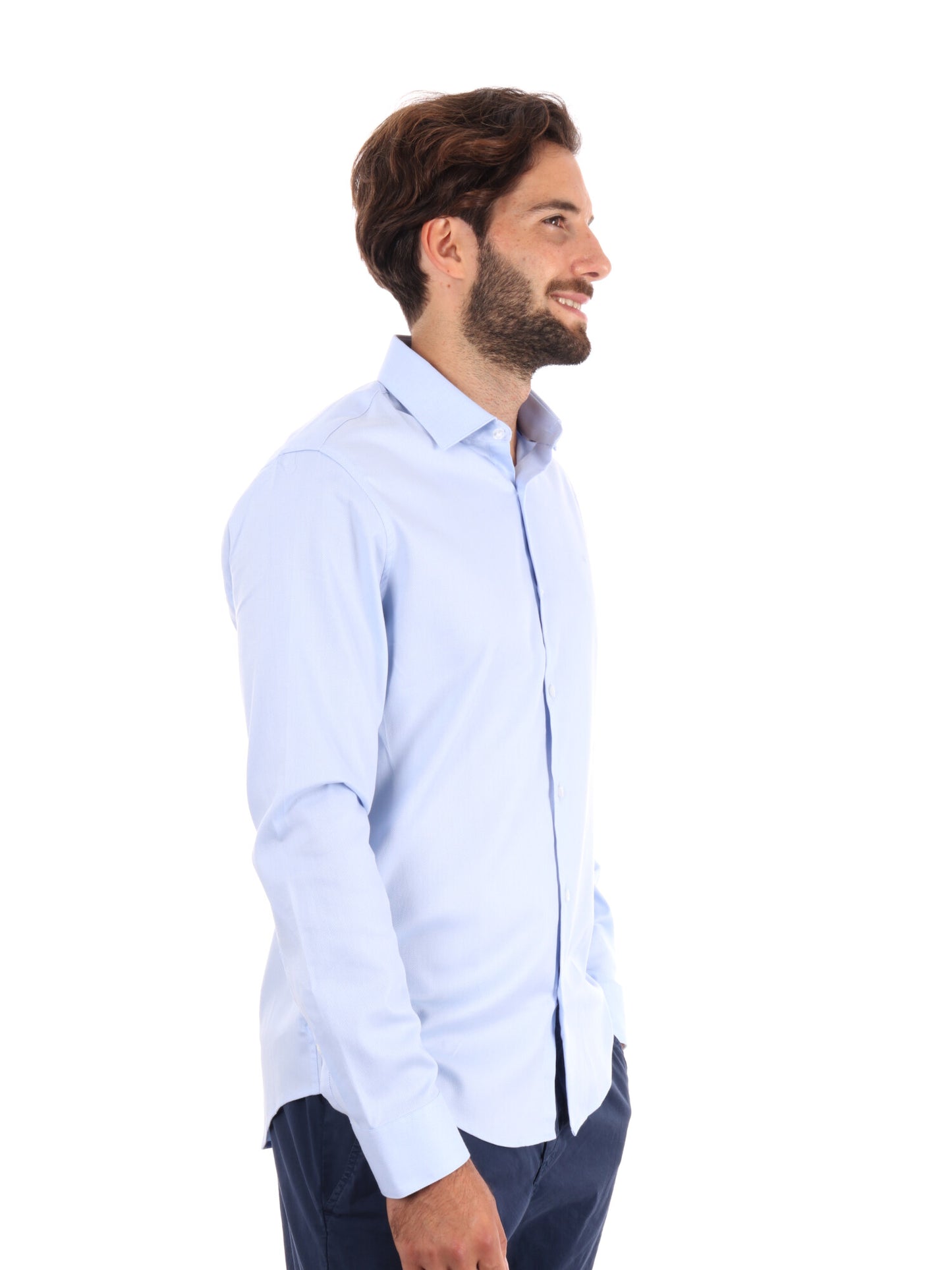 CAMICIA SLIM CALVIN KLEIN DA UOMO CELESTE