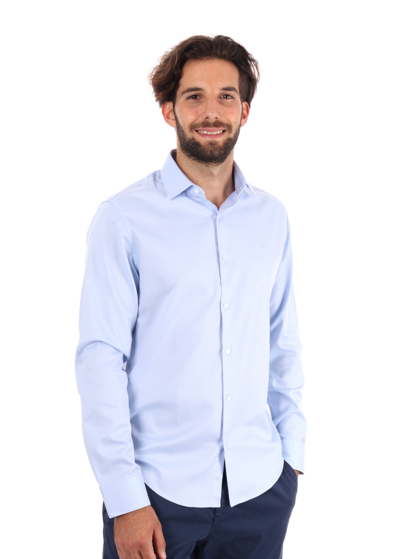 CAMICIA SLIM CALVIN KLEIN DA UOMO CELESTE