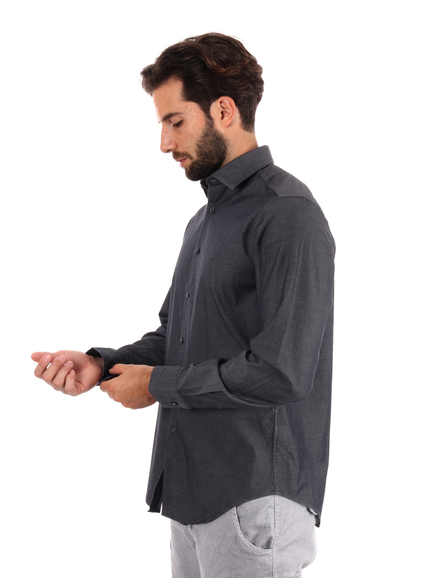 CAMICIA REGULAR CALVIN KLEIN JEANS UOMO  DENIM BLACK