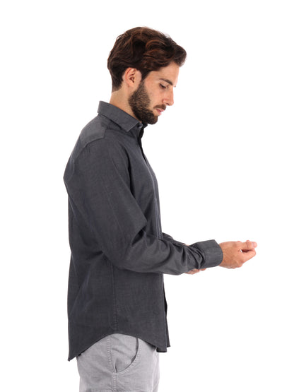 CAMICIA REGULAR CALVIN KLEIN JEANS UOMO  DENIM BLACK