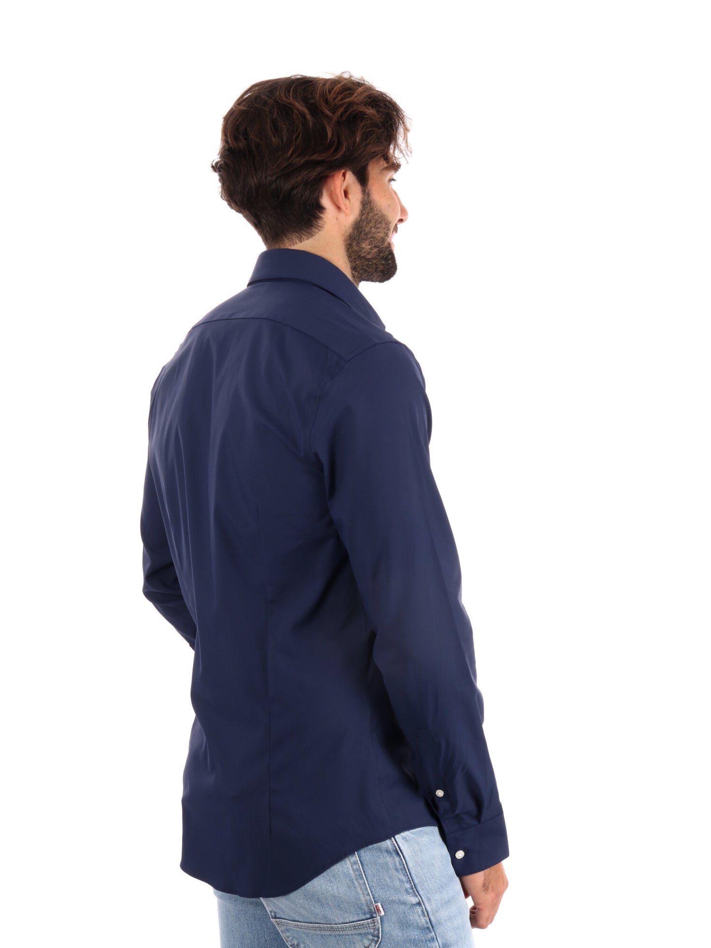 CAMICIA SLIM PERFORMANCE STRETCH CALVIN KLEIN JEANS UOMO BLU