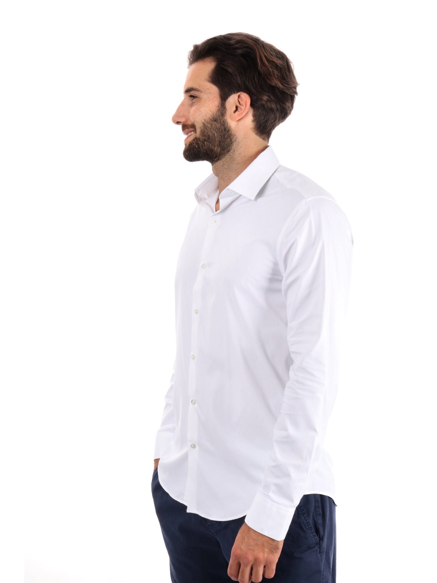 CAMICIA SLIM PERFORMANCE STRETCH CALVIN KLEIN JEANS UOMO BIANCO