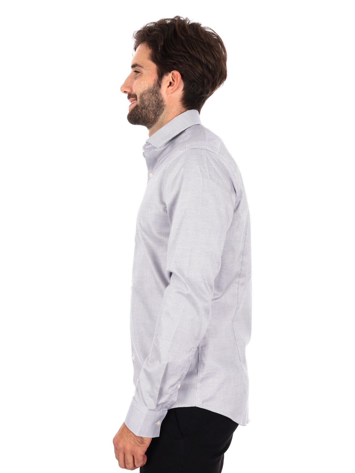 CAMICIA MICRO FANTASIA SLIM CALVIN KLEIN DA UOMO BLU