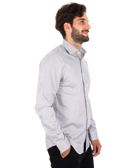 CAMICIA MICRO FANTASIA SLIM CALVIN KLEIN DA UOMO BLU