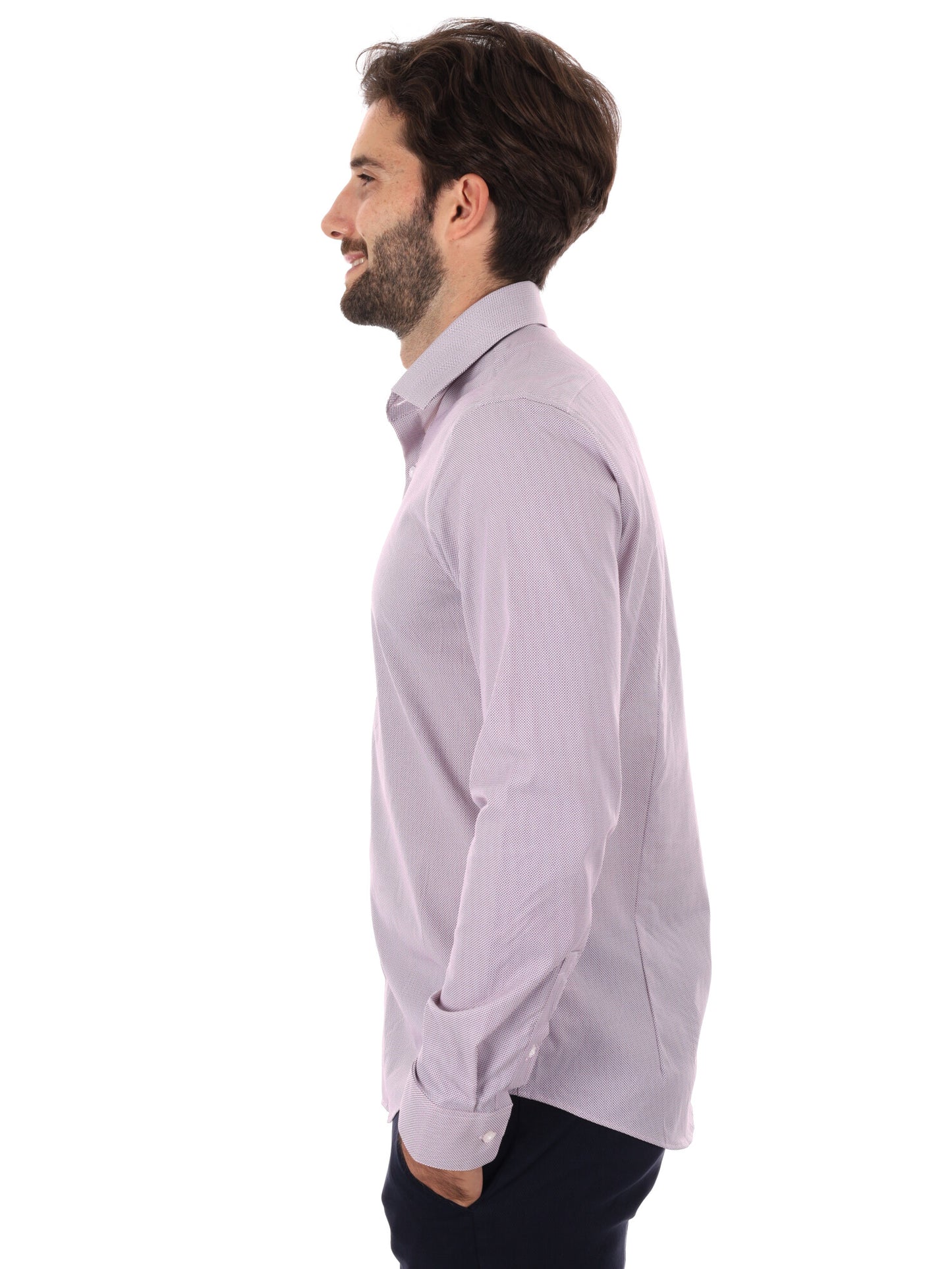 CAMICIA SLIM CALVIN KLEIN DA UOMO BORDEUAX