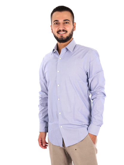 Calvin Klein CK Slim Performance, camicia da uomo blu