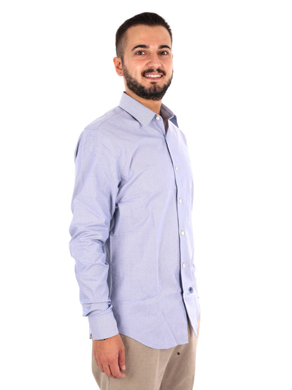 Calvin Klein CK Slim Performance, camicia da uomo blu