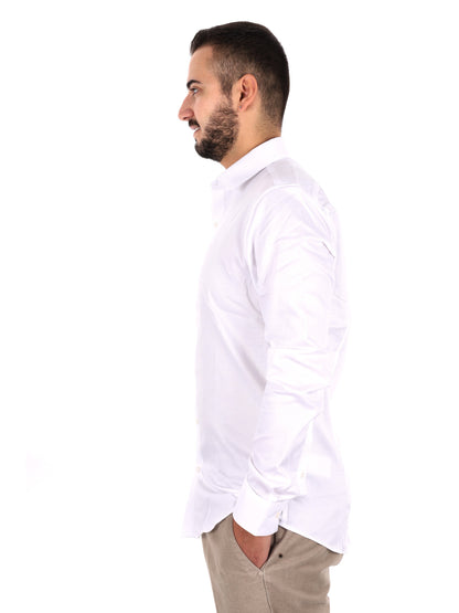 Calvin Klein Slim Stretch Collar, camicia da uomo bianca