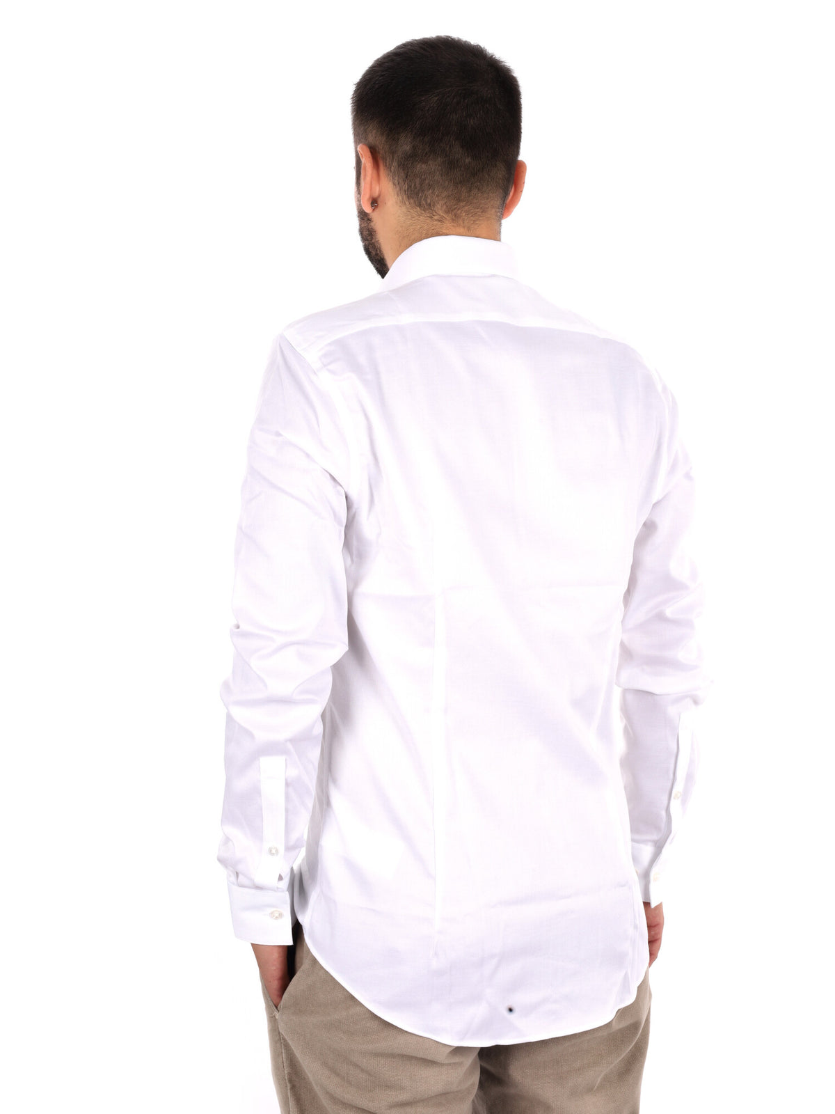 Calvin Klein Slim Stretch Collar, camicia da uomo bianca
