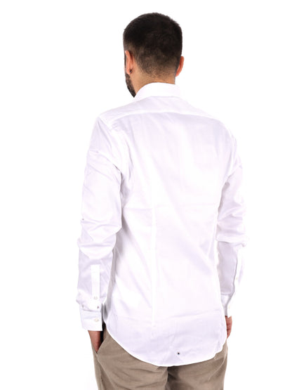 Calvin Klein Slim Stretch Collar, camicia da uomo bianca