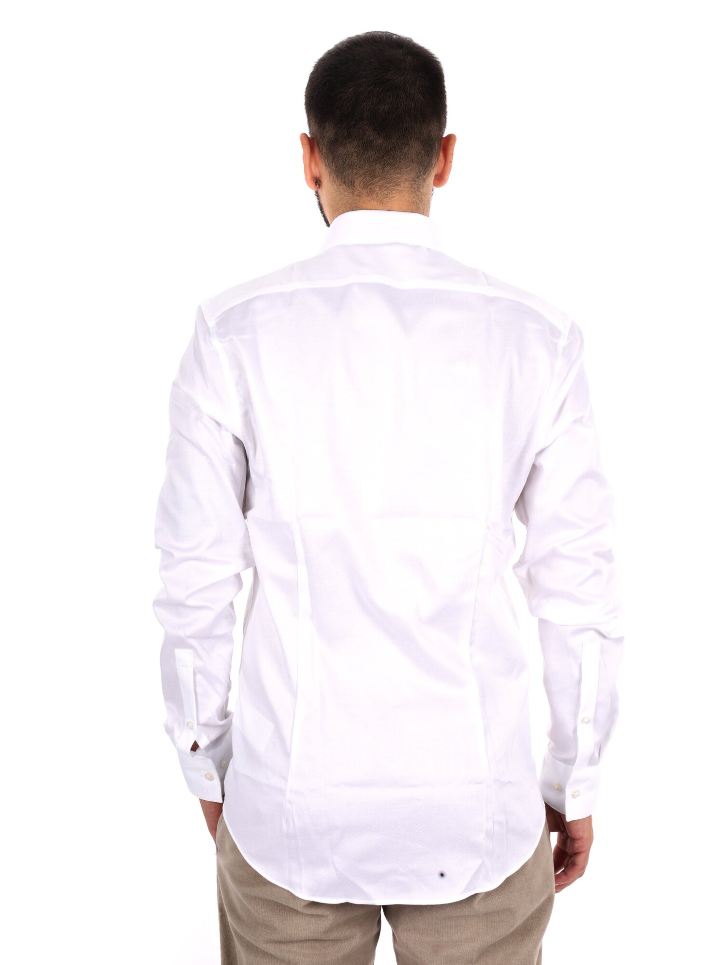 Calvin Klein Slim Stretch Collar, camicia da uomo bianca