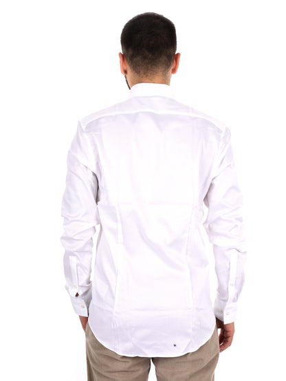 Calvin Klein Slim Stretch Collar, camicia da uomo bianca