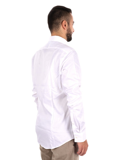 Calvin Klein Slim Stretch Collar, camicia da uomo bianca