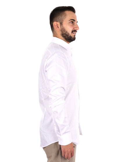 Calvin Klein Slim Stretch Collar, camicia da uomo bianca