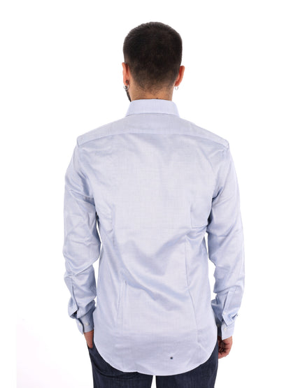 Calvin Klein CK Slim Str Collar, camicia da uomo azzurra