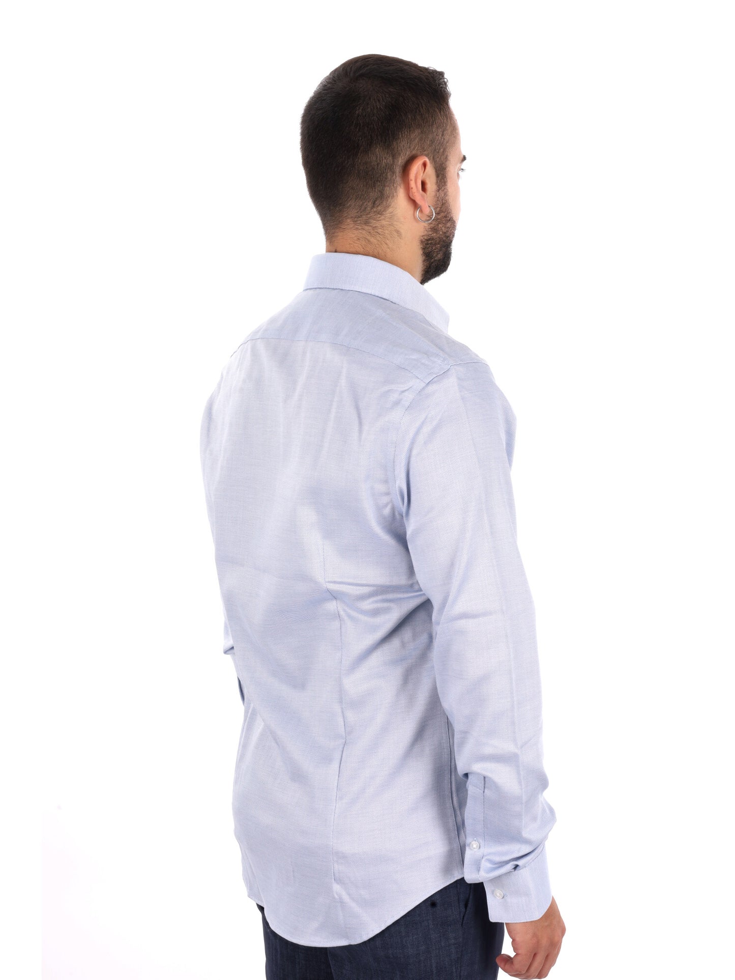 Calvin Klein CK Slim Str Collar, camicia da uomo azzurra