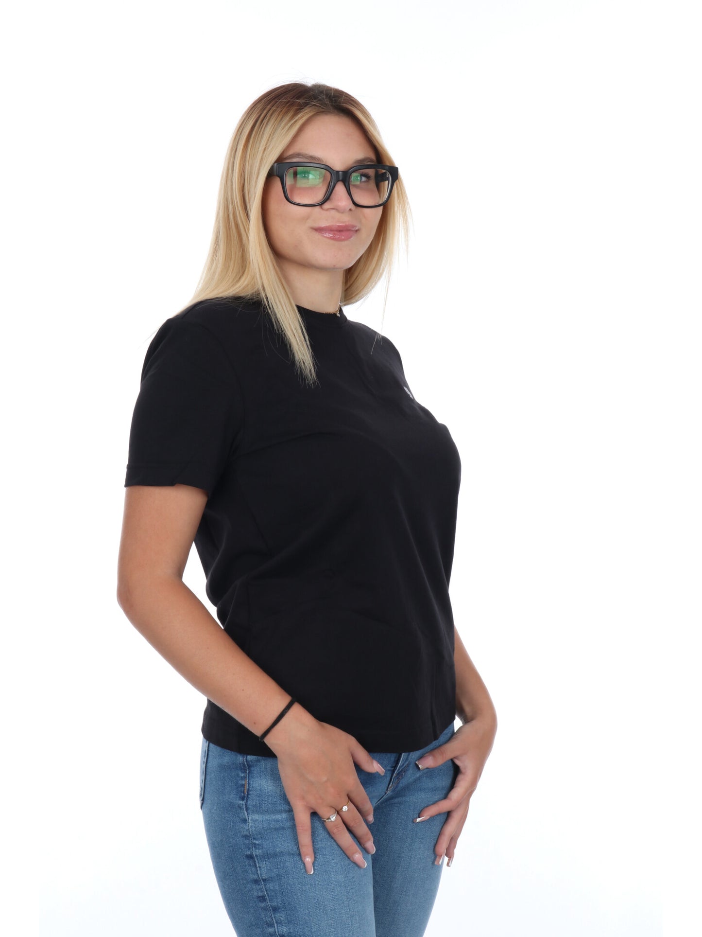 T-SHIRT GIROCOLLO CALVIN KLEIN DA DONNA NERO