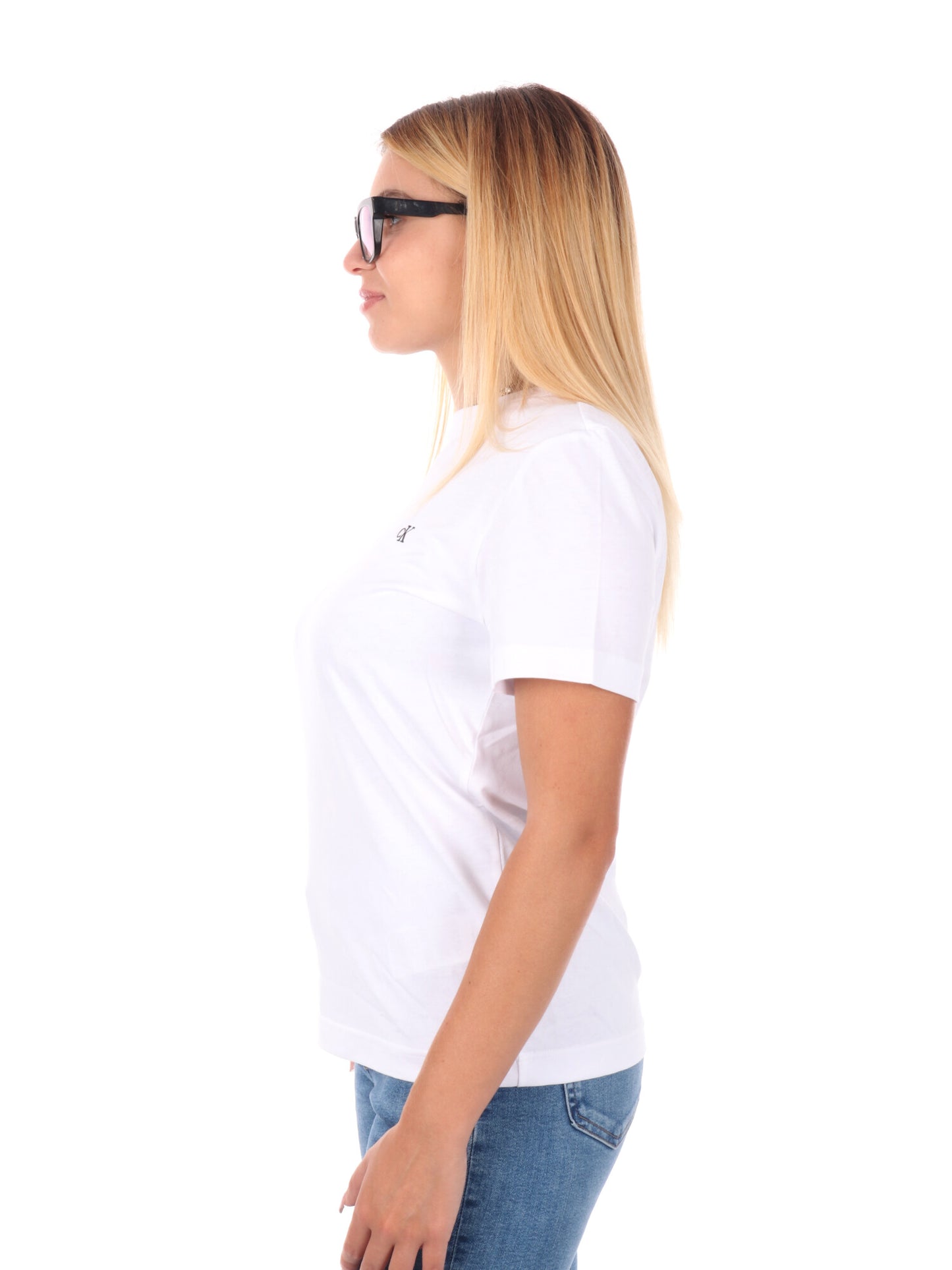 T-SHIRT GIROCOLLO CALVIN KLEIN DA DONNA BIANCO