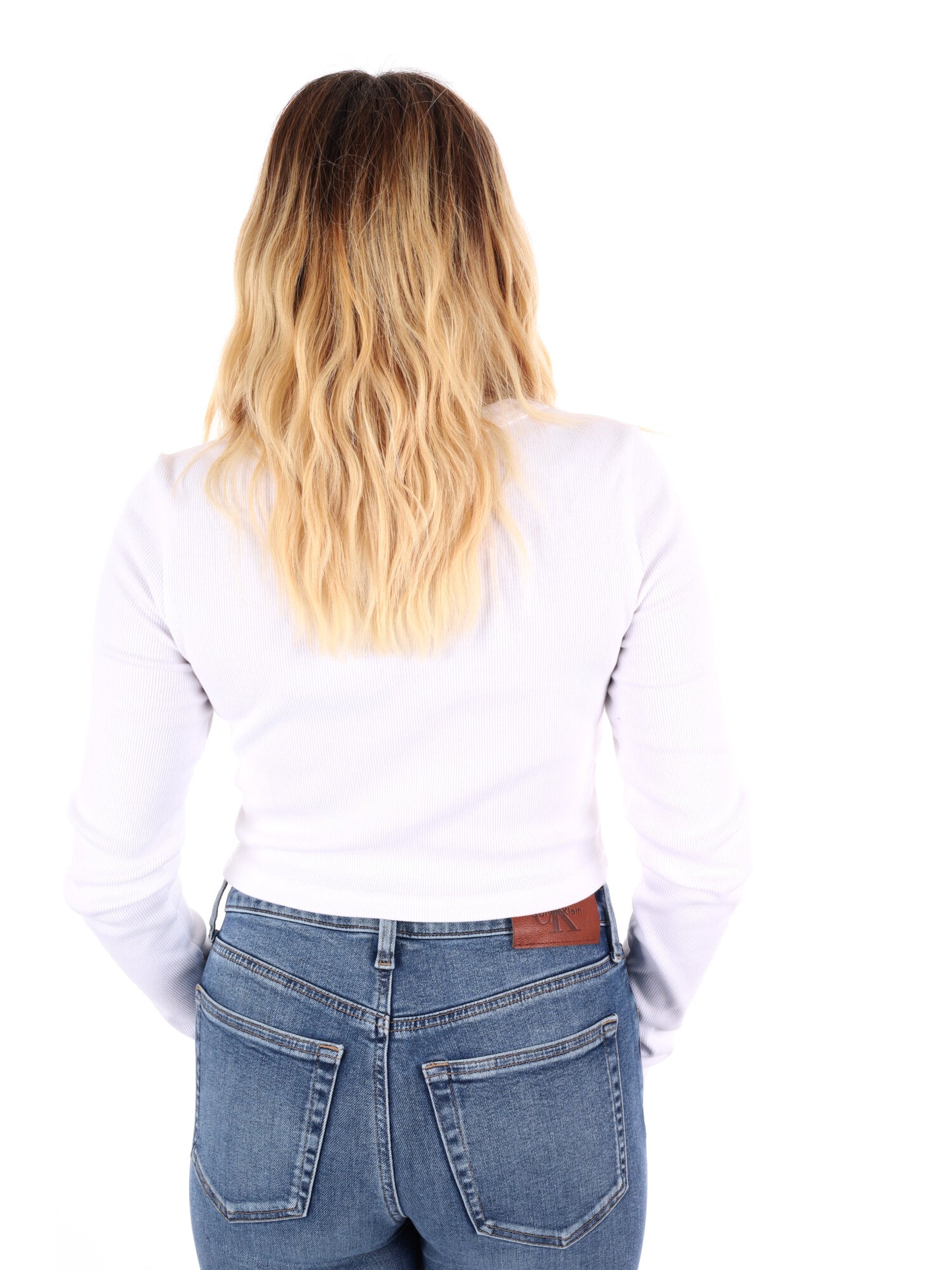 CARDIGAN A COSTINE CROP CALVIN KLEIN JEANS DA DONNA BIANCO