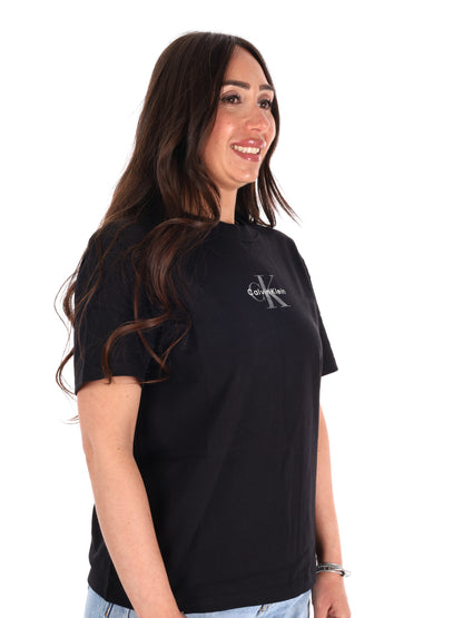 T-shirt Classic Logo Calvin Klein Jeans da donna nera