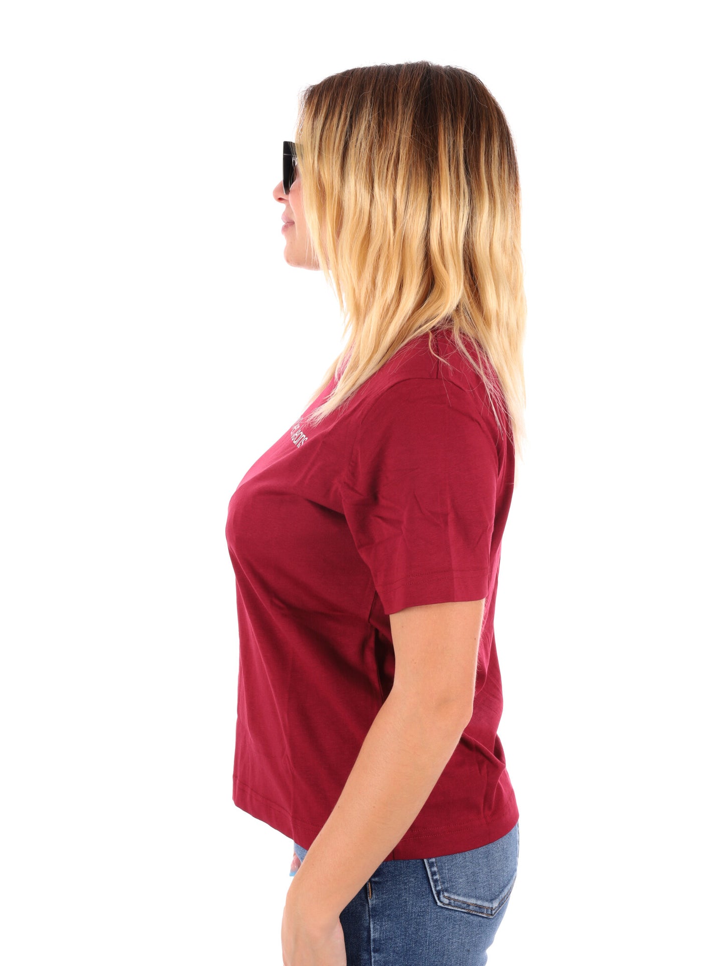 T-SHIRT LOGO CALVIN KLEIN JEANS DA DONNA BORDEAUX