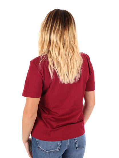 T-SHIRT LOGO CALVIN KLEIN JEANS DA DONNA BORDEAUX