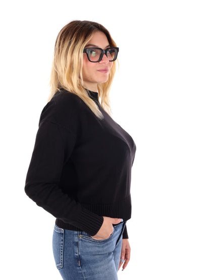 PULLOVER GIROCOLLO CALVIN KLEIN JEANS DA DONNA NERO