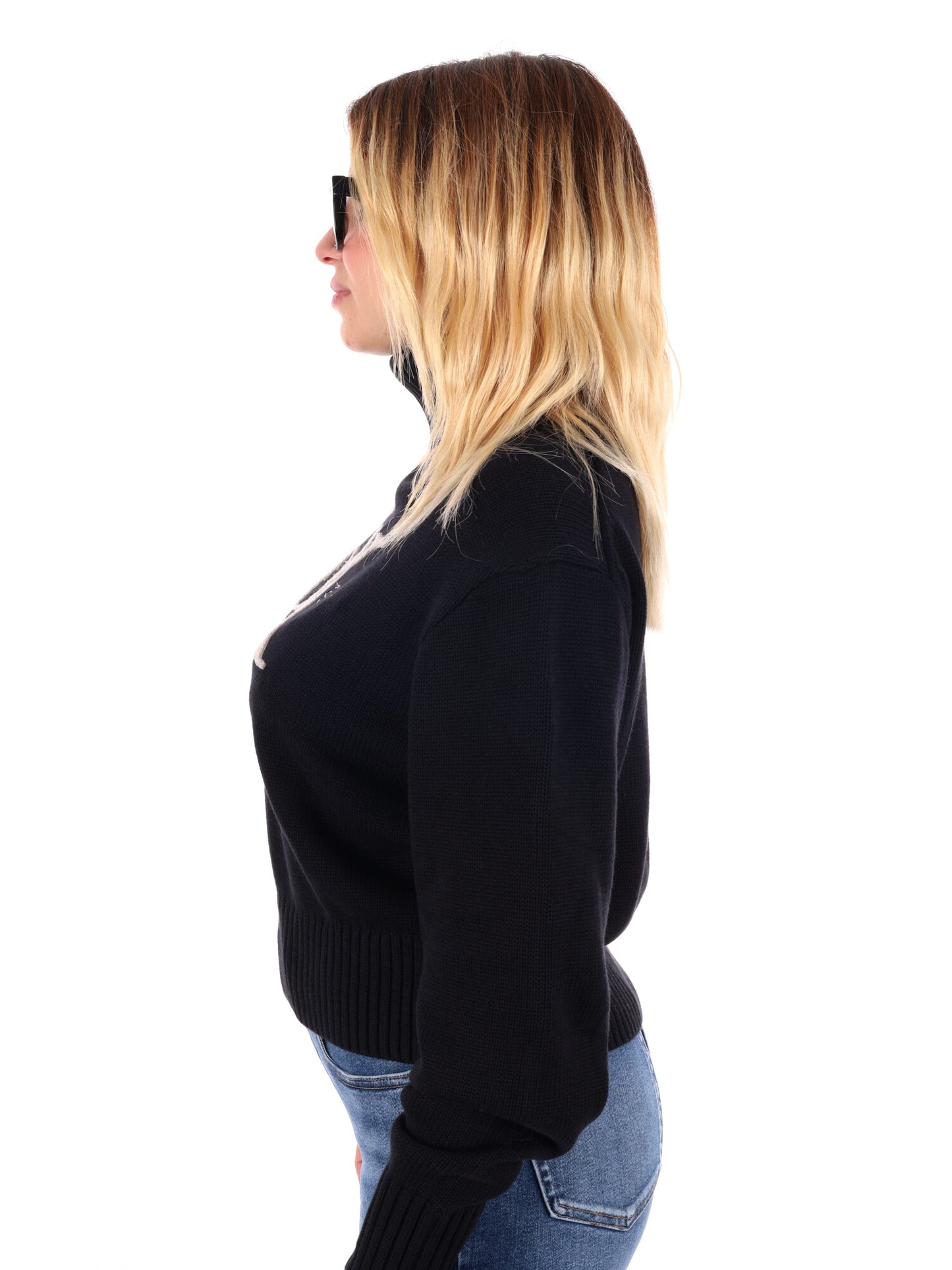 PULLOVER CON COLLO A LUPETTO CALVIN KLEIN JEANS DA DONNA NERO