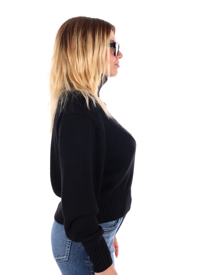 PULLOVER CON COLLO A LUPETTO CALVIN KLEIN JEANS DA DONNA NERO