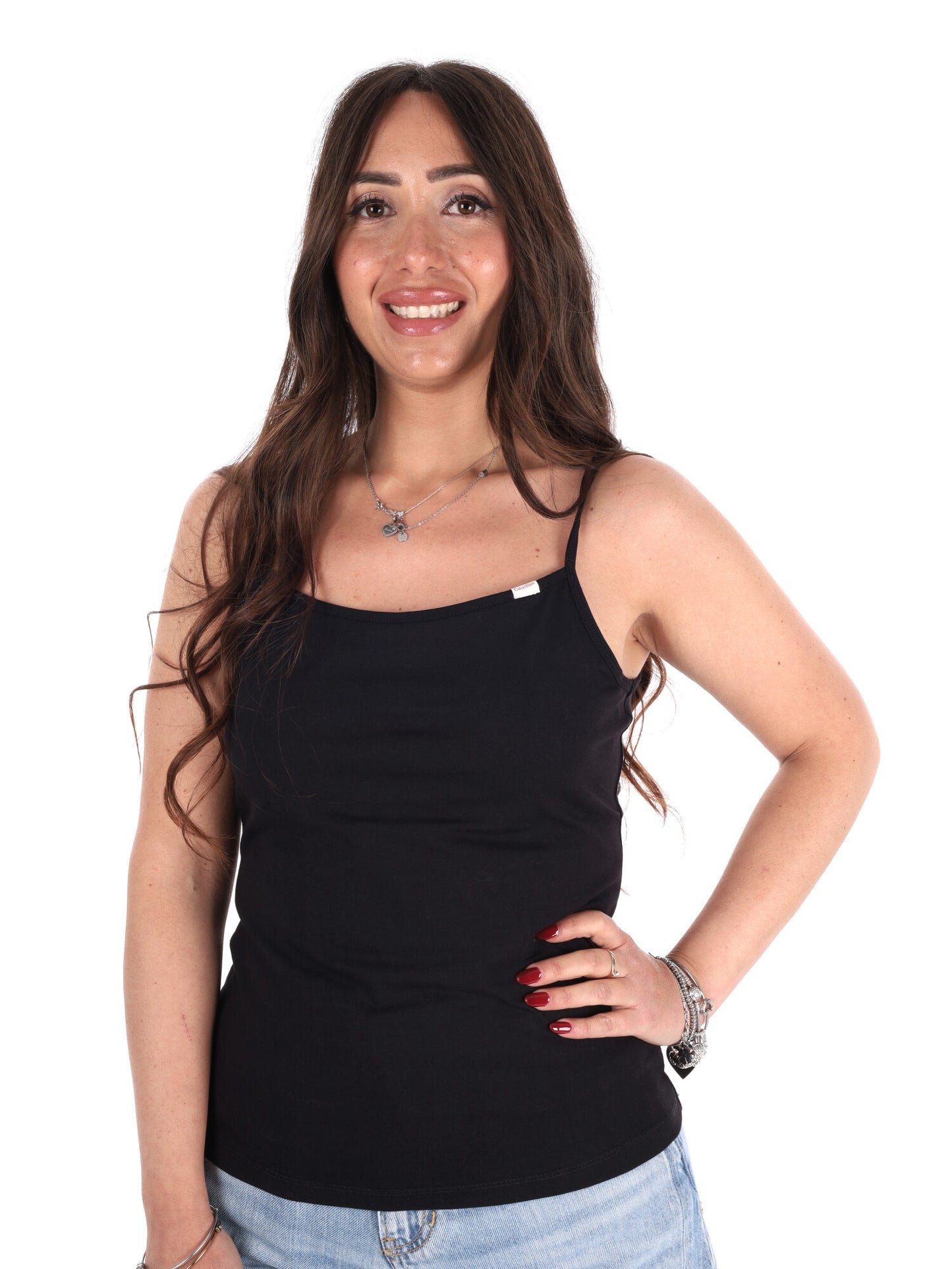 Calvin Klein Cotton Stretch, canotta donna nera
