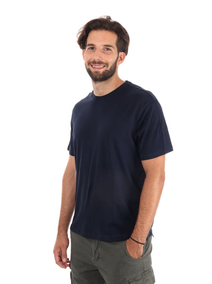 T-SHIRT SUPIMA CHEST CALVIN KLEIN UOMO BLU