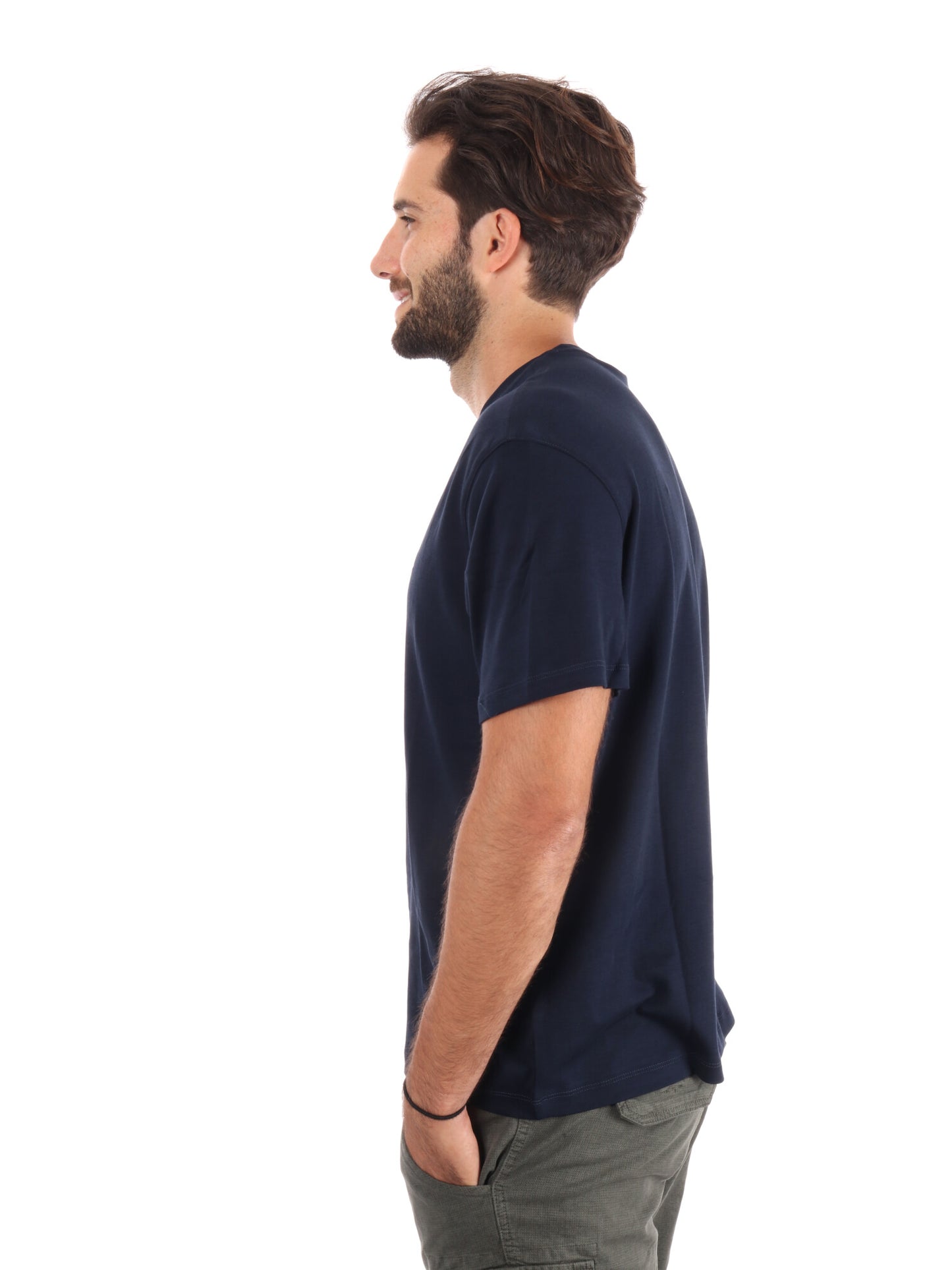 T-SHIRT SUPIMA CHEST CALVIN KLEIN UOMO BLU