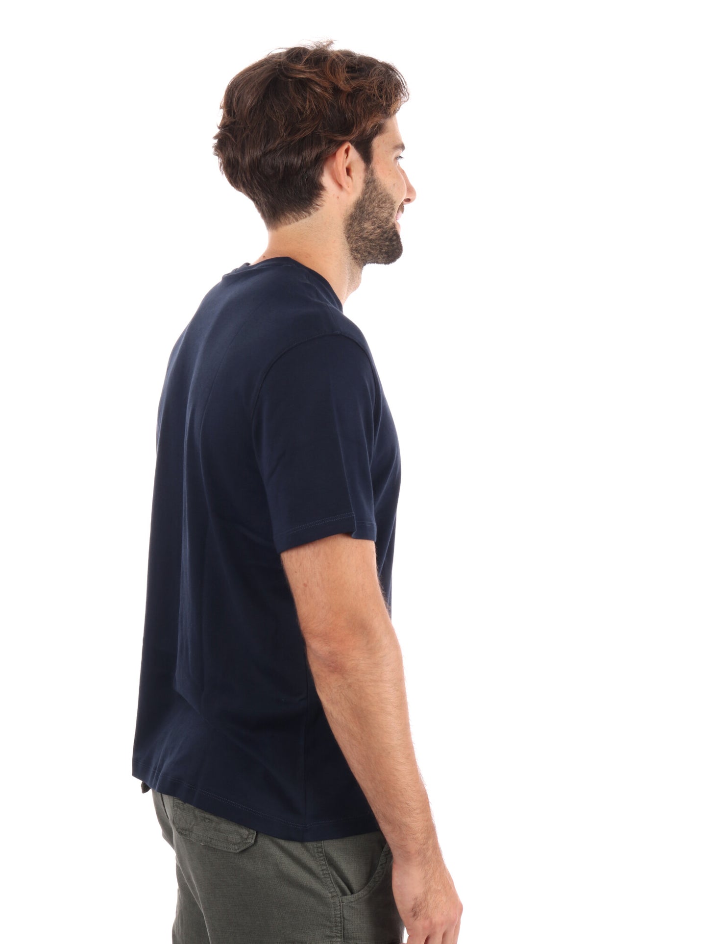 T-SHIRT SUPIMA CHEST CALVIN KLEIN UOMO BLU