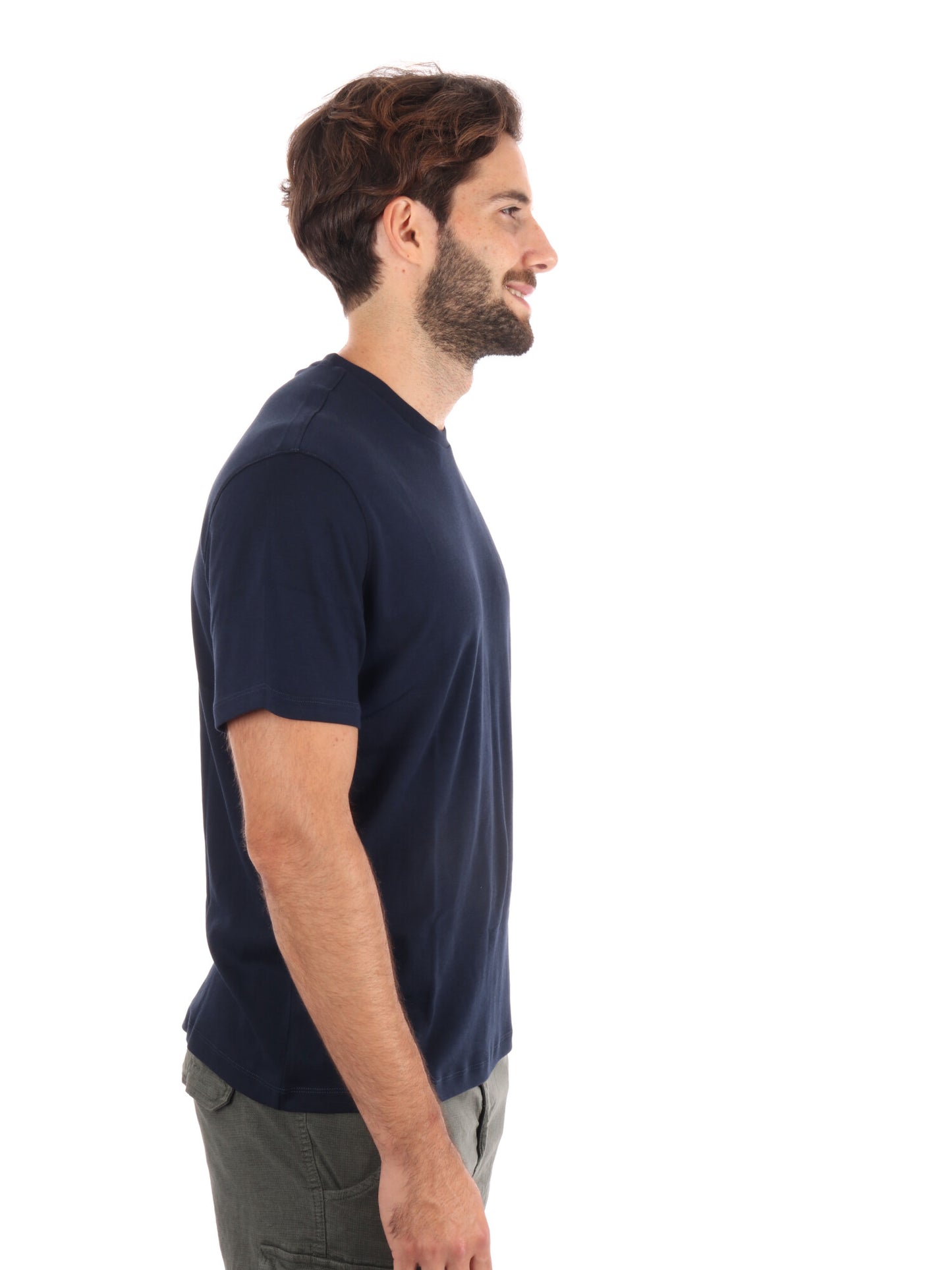 T-SHIRT SUPIMA CHEST CALVIN KLEIN UOMO BLU