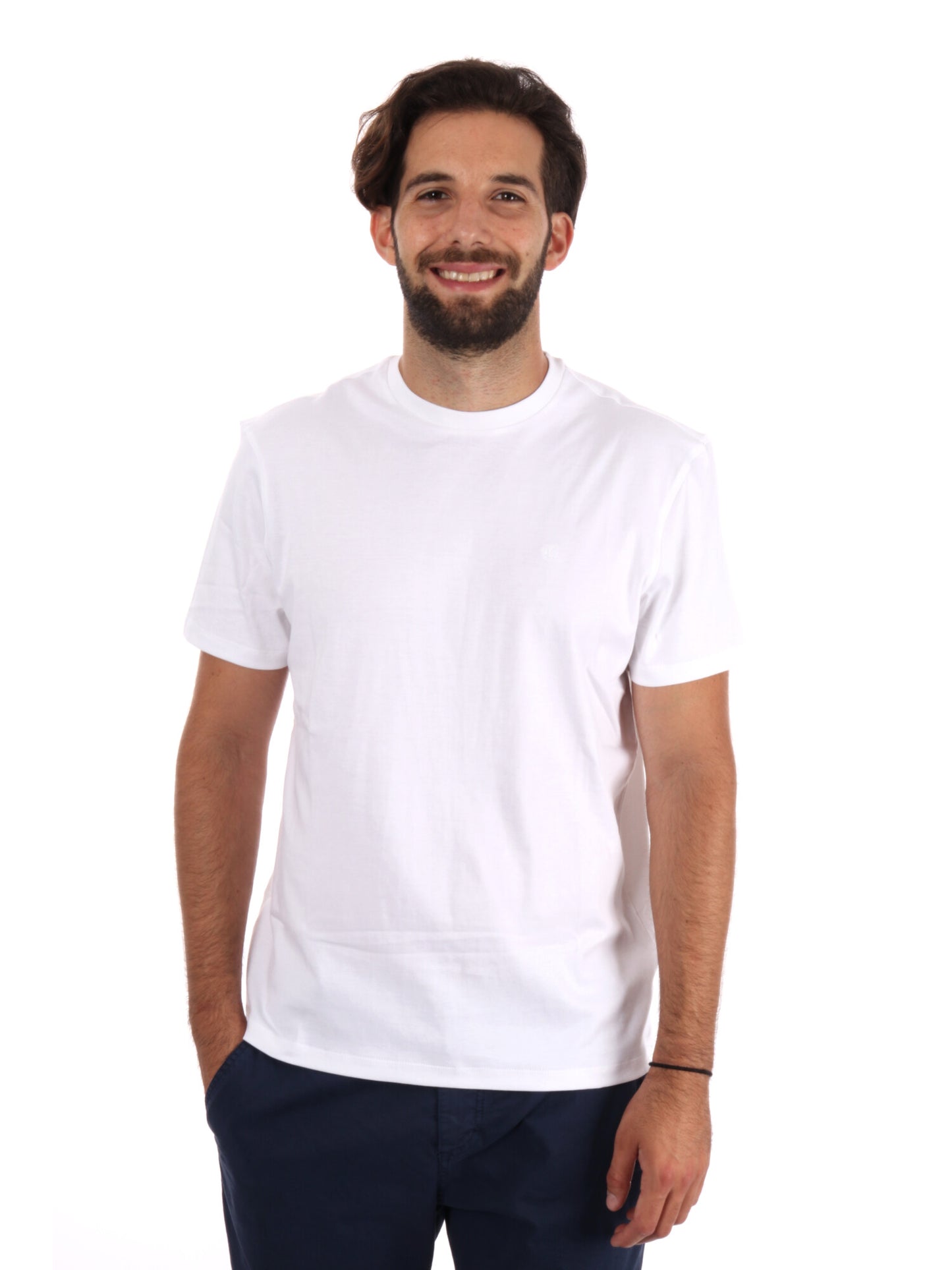 T-SHIRT SUPIMA CHEST CALVIN KLEIN UOMO BIANCO