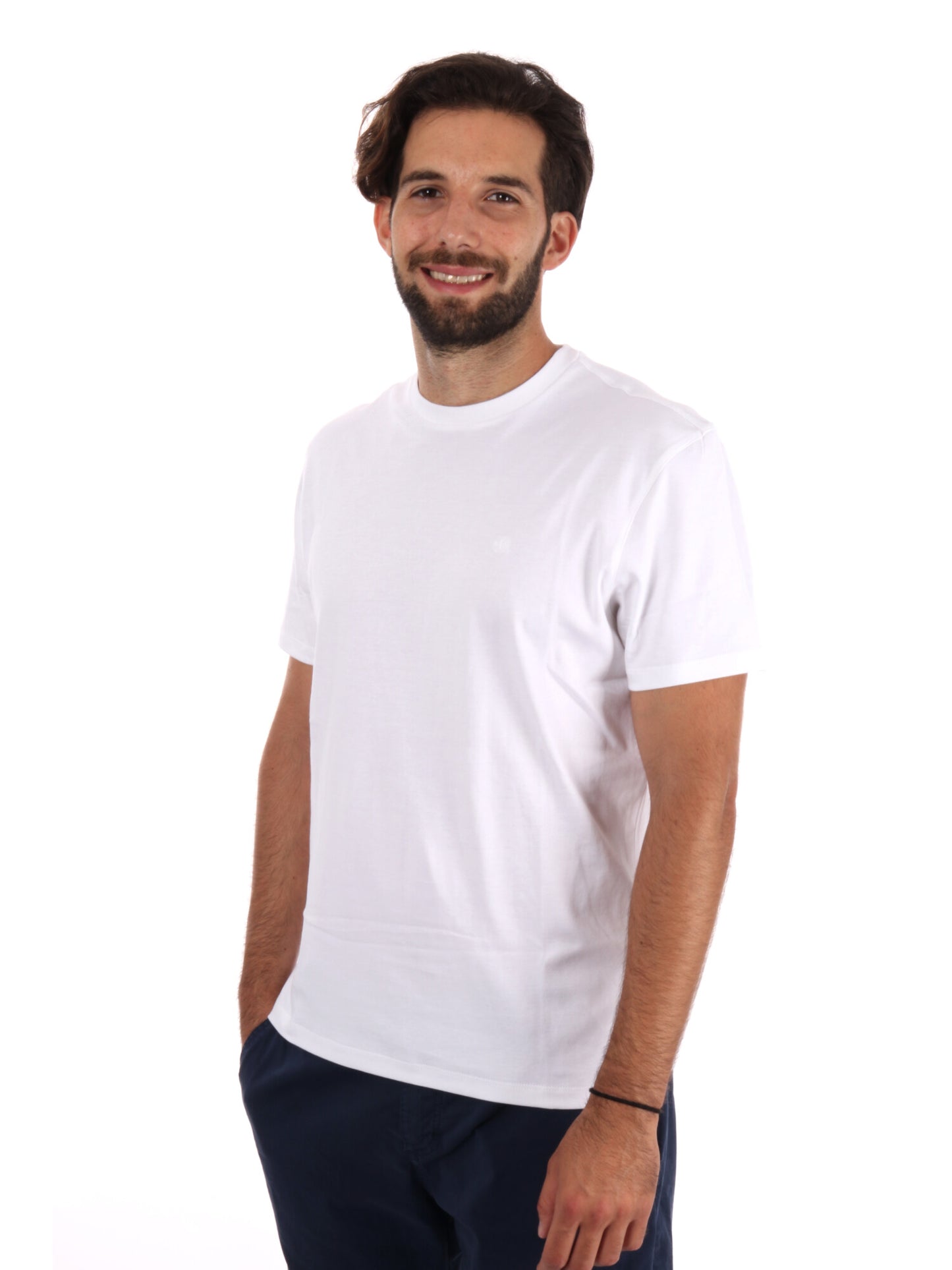 T-SHIRT SUPIMA CHEST CALVIN KLEIN UOMO BIANCO