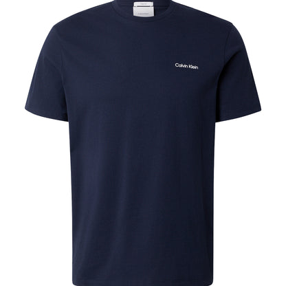 Calvin Klein Micro Logo, t-shirt blu da uomo con girocollo