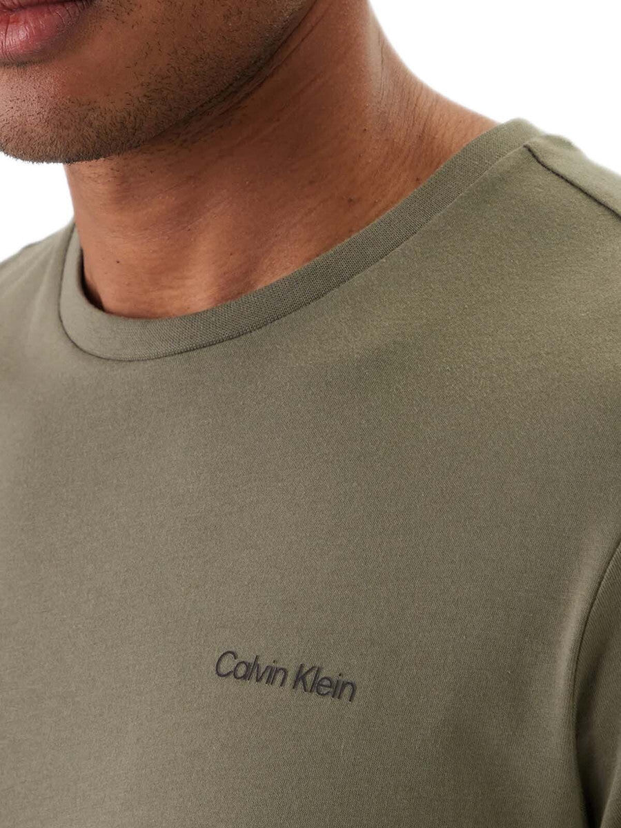 Calvin Klein t-shirt verde uomo con micro logo