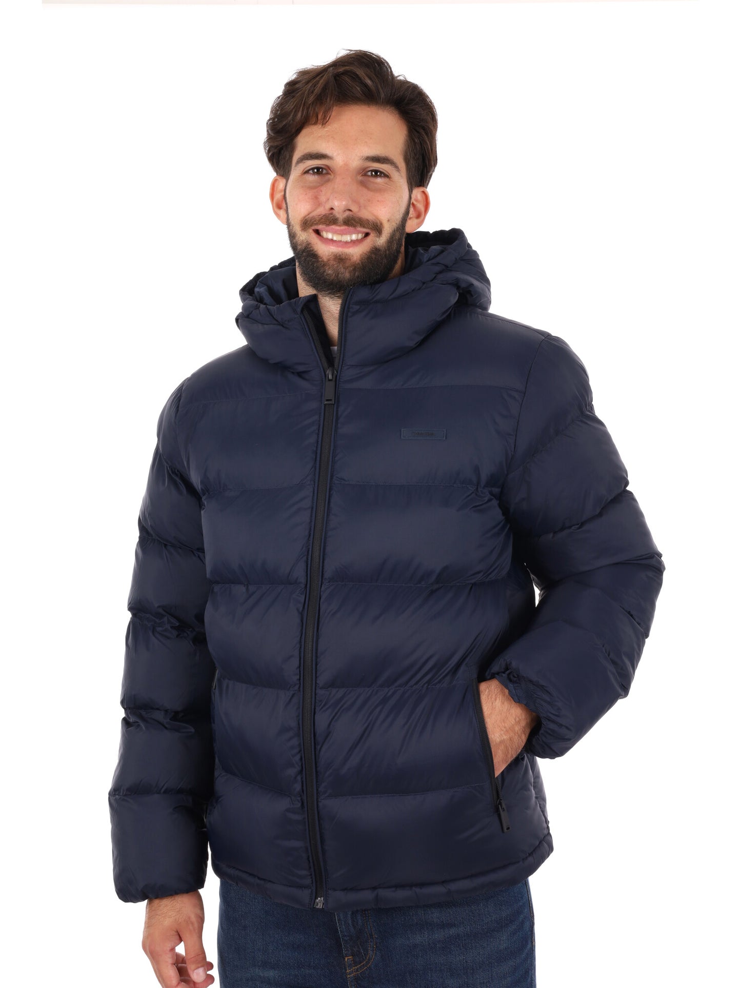 GIUBBINO IMBOTTITO CON CAPPUCCIO CALVIN KLEIN JEANS DA UOMO BLU